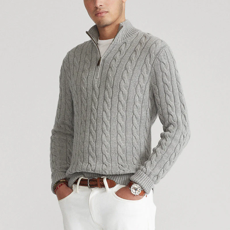 Half zip wool sweater