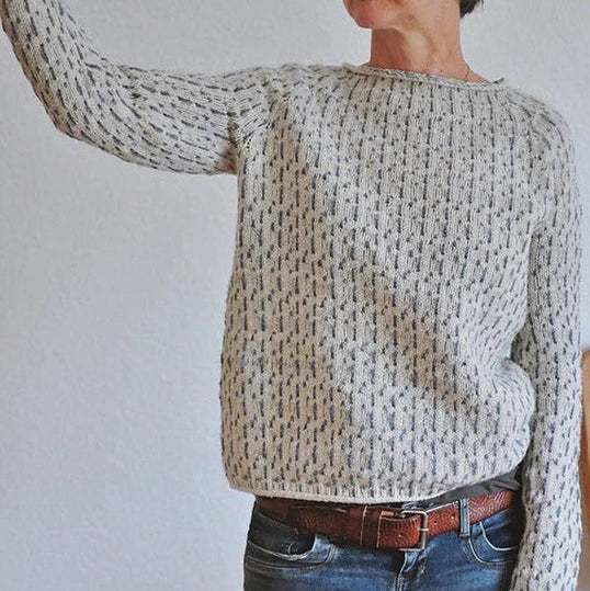 Hallie l elegant gray knitted sweater