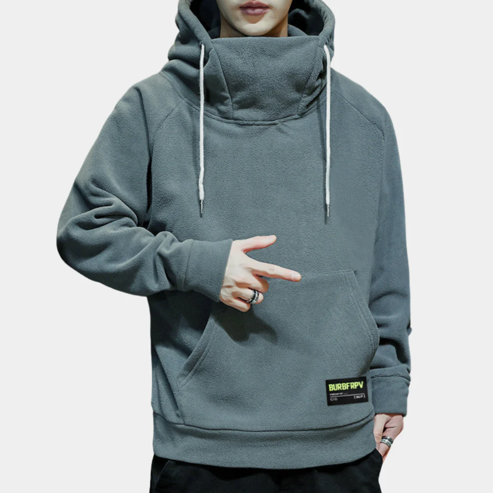 Warm large-sized hoodie for men