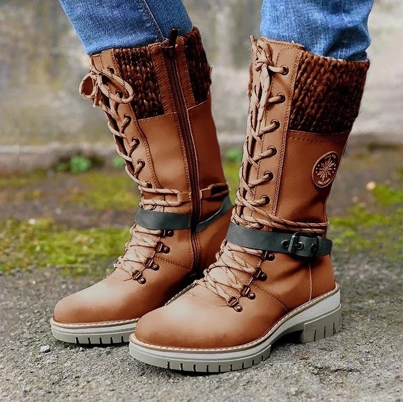 Comfortable and stylish women's leather winter boots