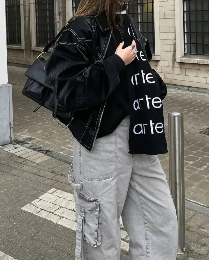 Agnete | oversized zipped bomber jacket for autumn