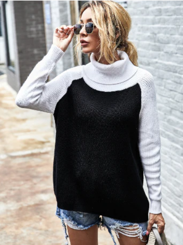 Turtleneck with colour blocks - charliena