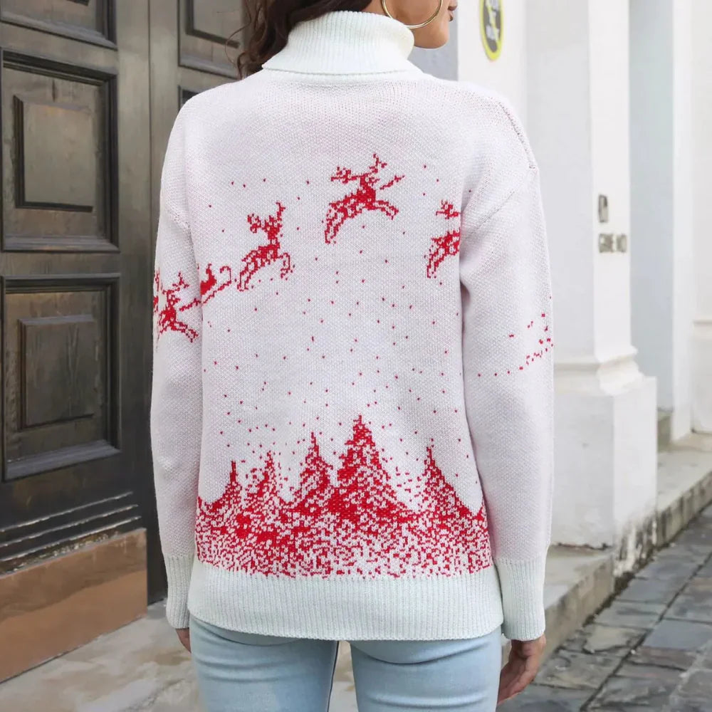 Lisana - fashionable Christmas jumper with turtleneck for women