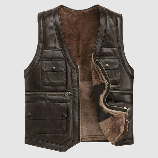 Taylor Sherpa Leather Vest