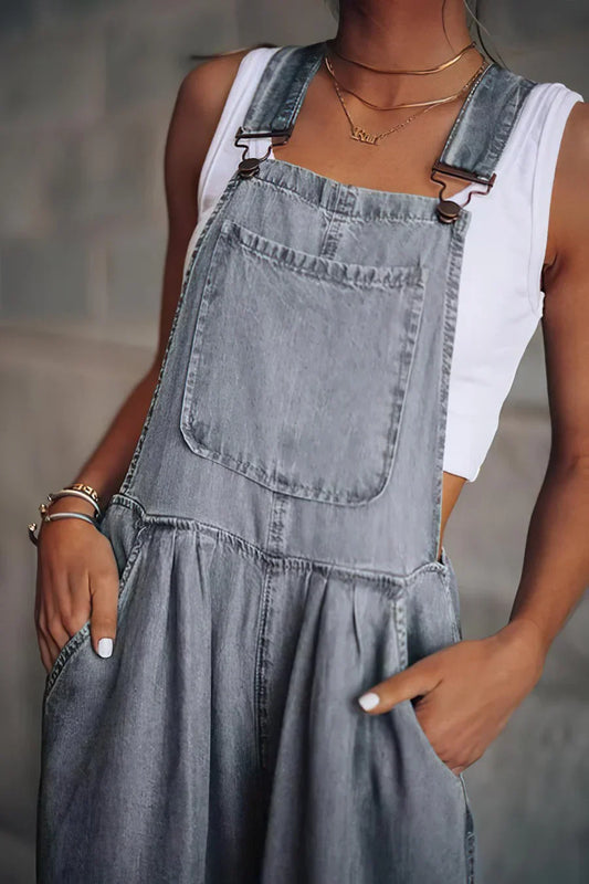 Keti - sleeveless trendy denim overall for women