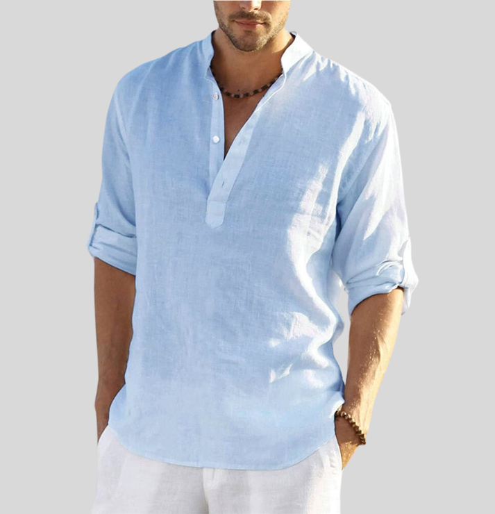 Carl - elegant linen shirt with collar