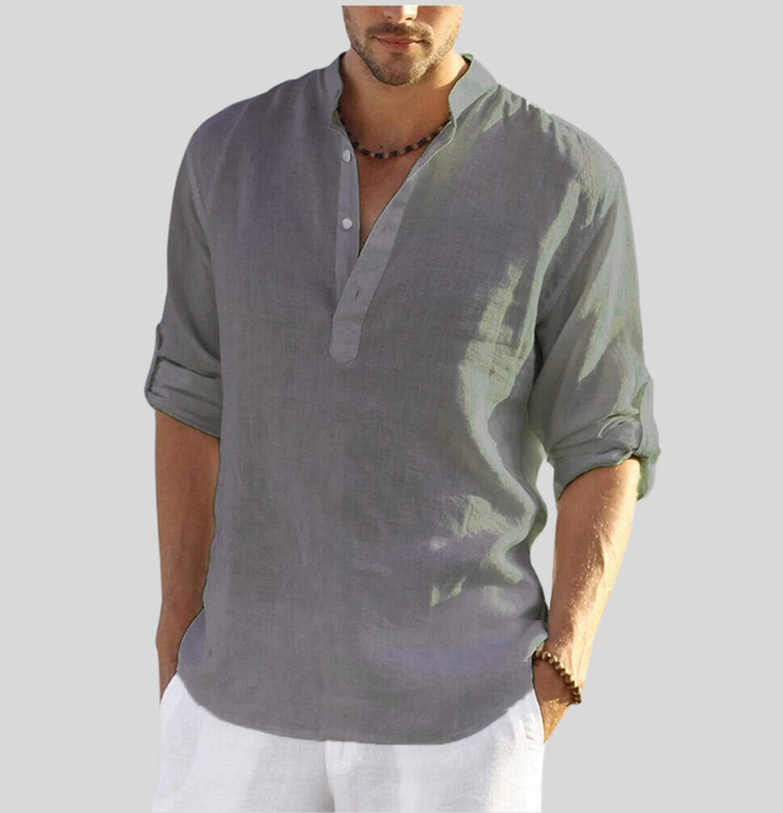 Carl - elegant linen shirt with collar