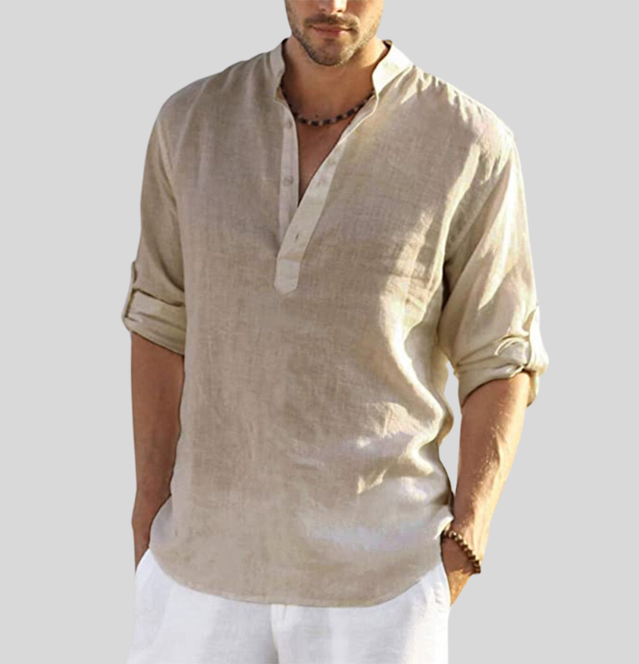 Carl - elegant linen shirt with collar