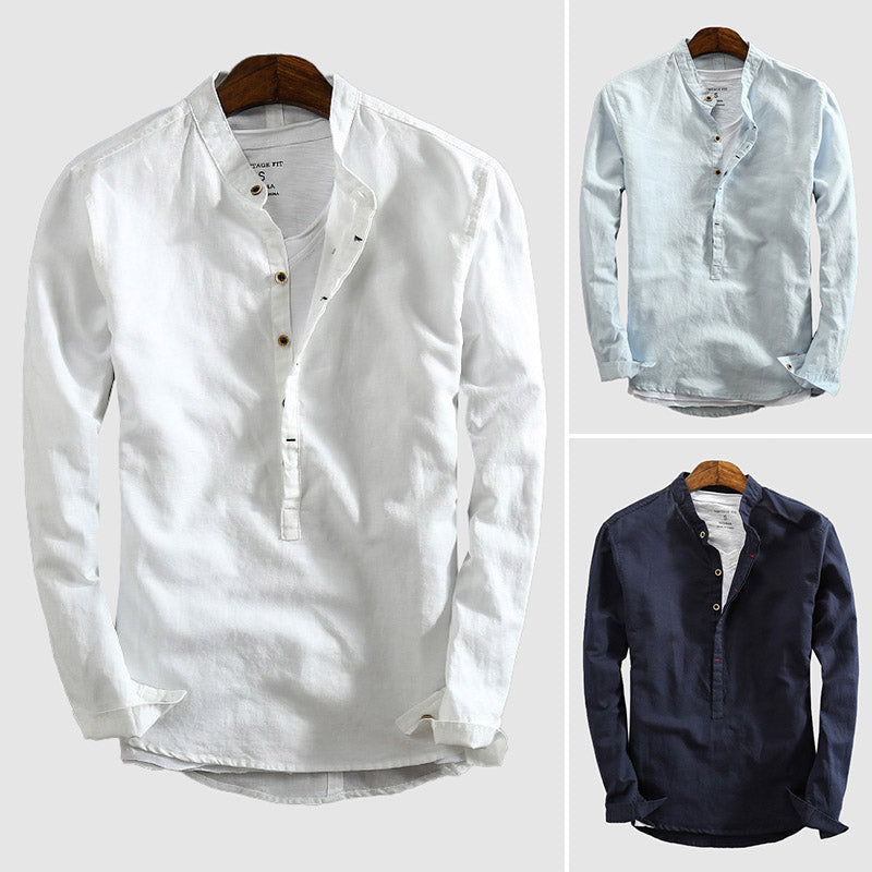 Venezia Long-Sleeve Cotton-Linen Shirt