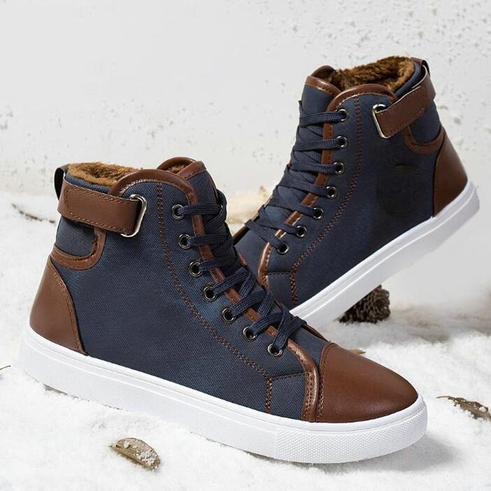 Vintage Faux Fur High-Top Sneakers