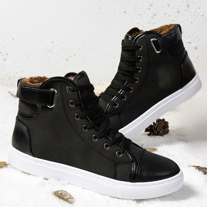Vintage Faux Fur High-Top Sneakers