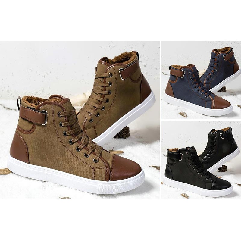 Vintage Faux Fur High-Top Sneakers