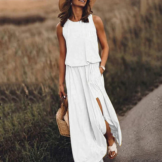 Amelia – relaxed white maxi dress