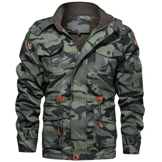 Warm army winter jacket with fur lining for men | perfect for outdoor activities