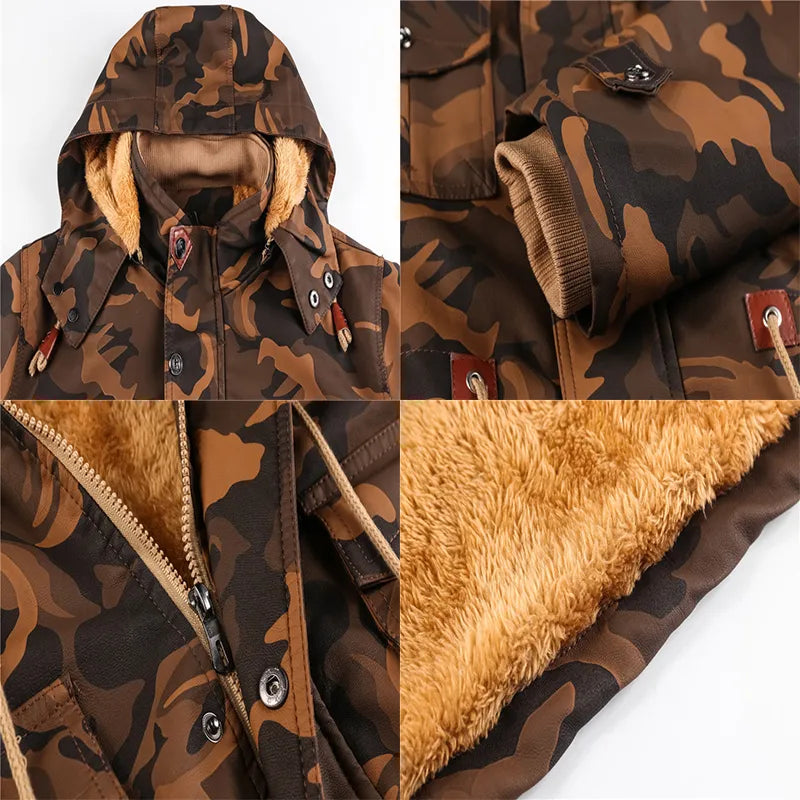 Mens Army Coat Winter Jacket with Fur Lining | Perfect for Outdoor Activities