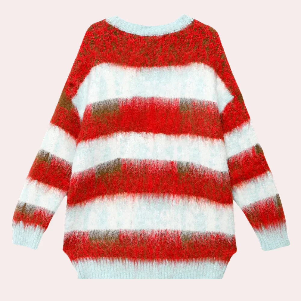 Niana - striped comfy Christmas jumper for women