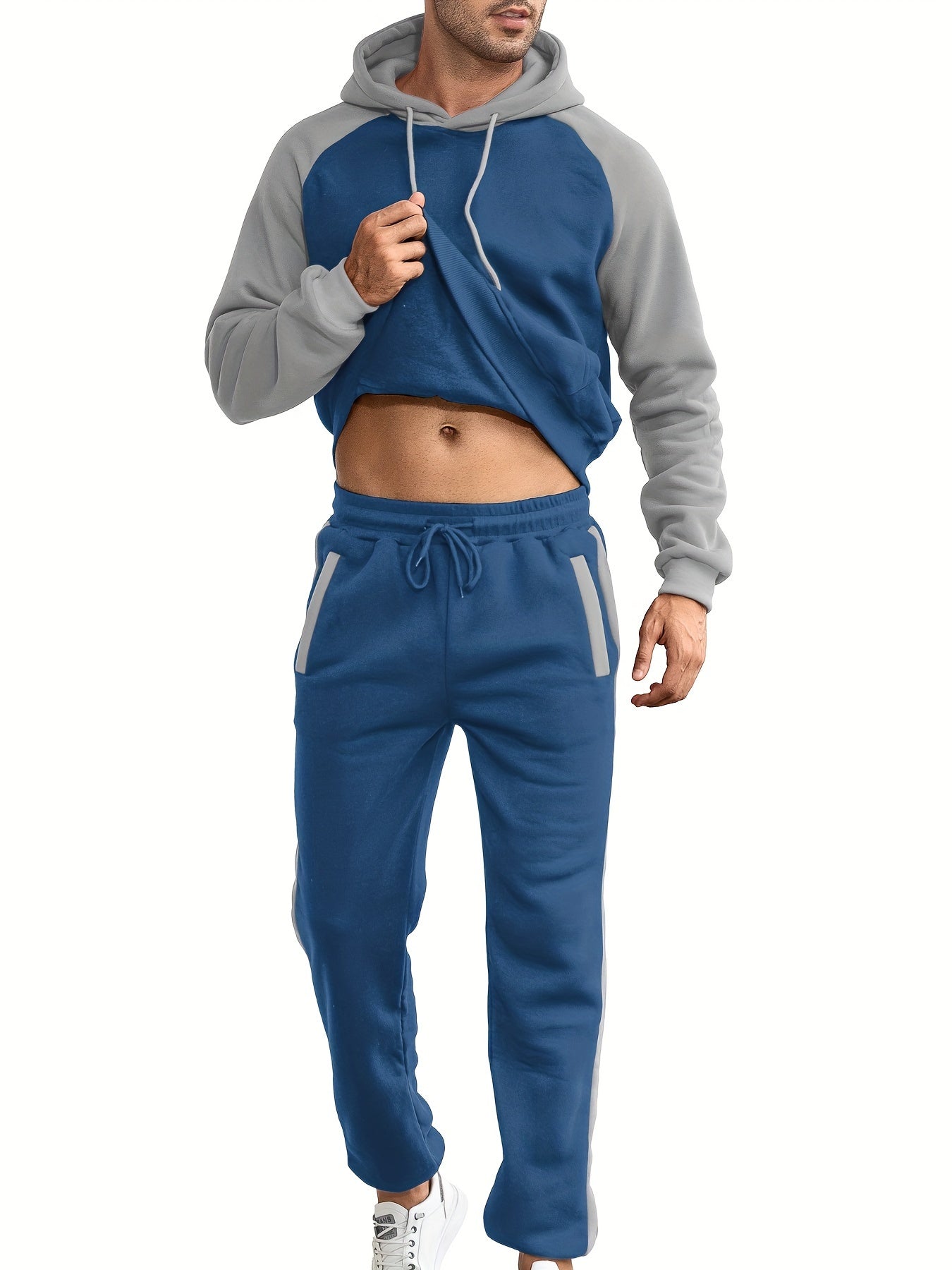 Classic Full Zip Long Sleeve Hoodie and Jogging Pants Tracksuit for Men | Ideal for Season TRUE