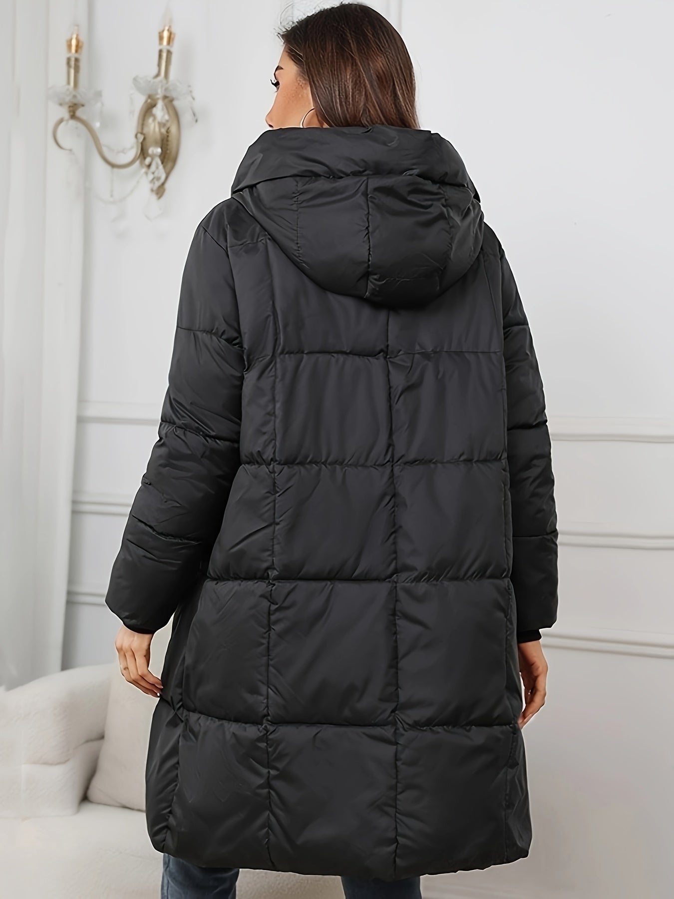 Elegant Long Puffer Winter Jacket with Hood for Women | Ideal for Winter