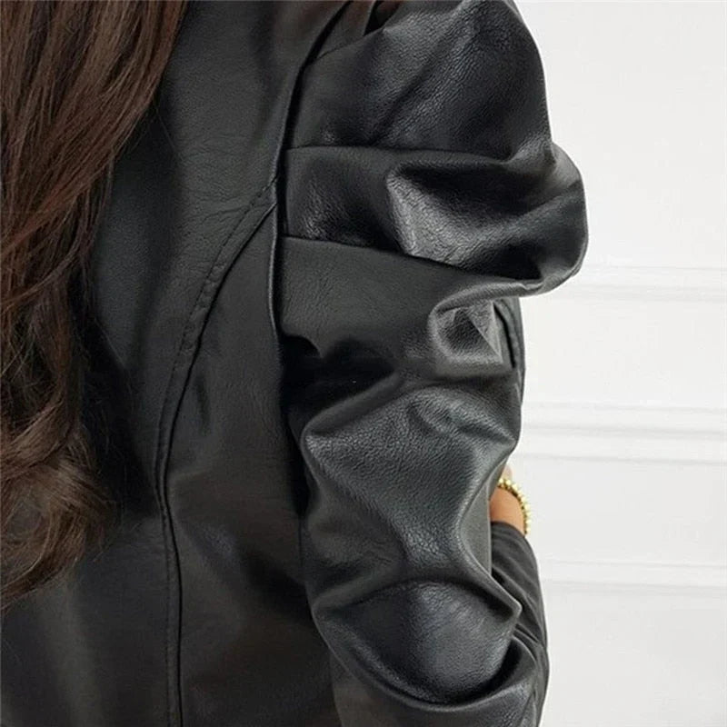 Zahra jacket | Elegant short jacket in leather look for women