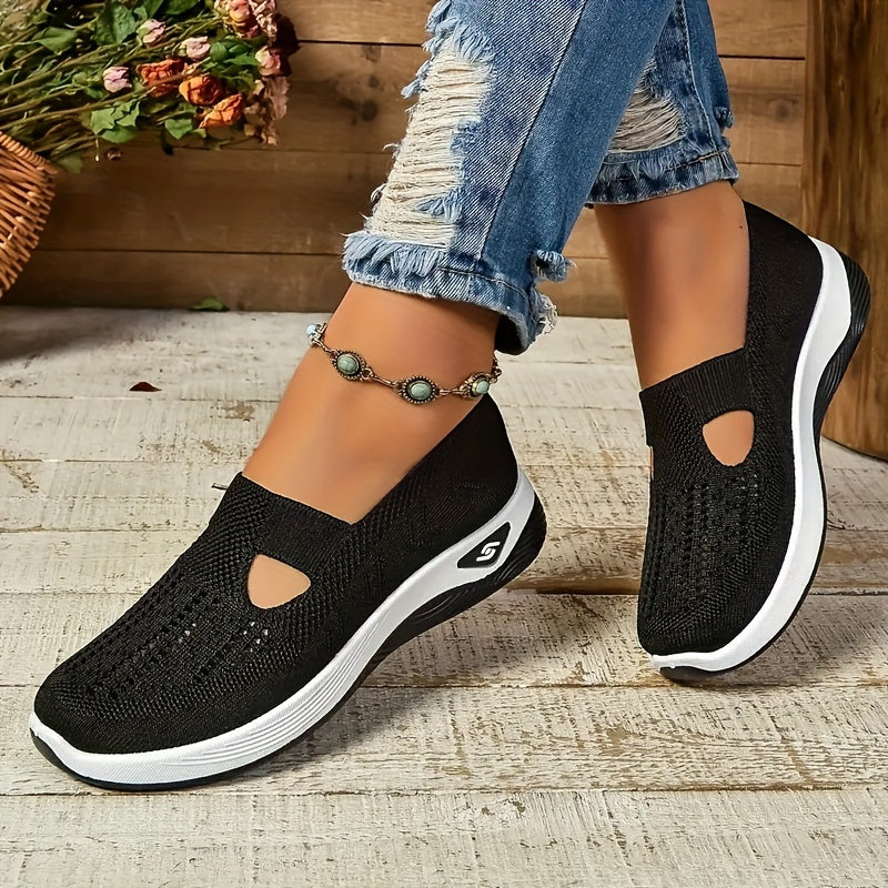 Stylish Lightweight Knit Cut-Out Sneakers for Women | Perfect for Casual Days