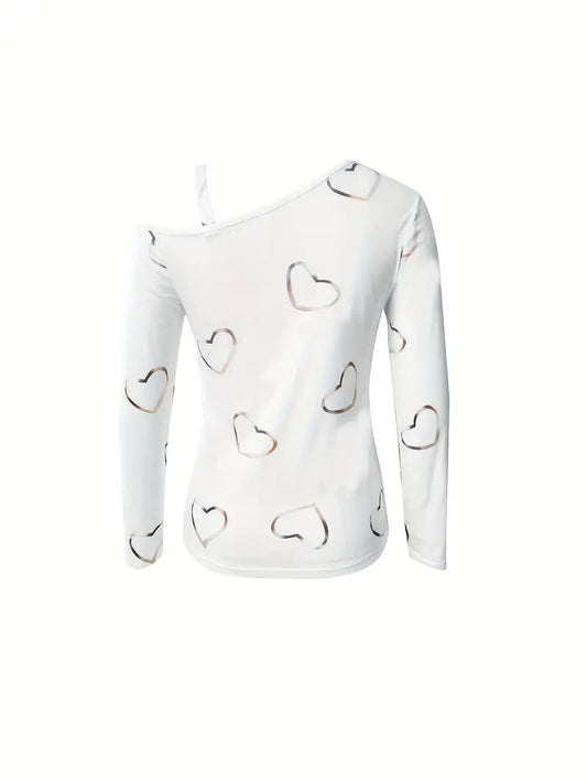 Lysandra – slanted t-shirt with heart print