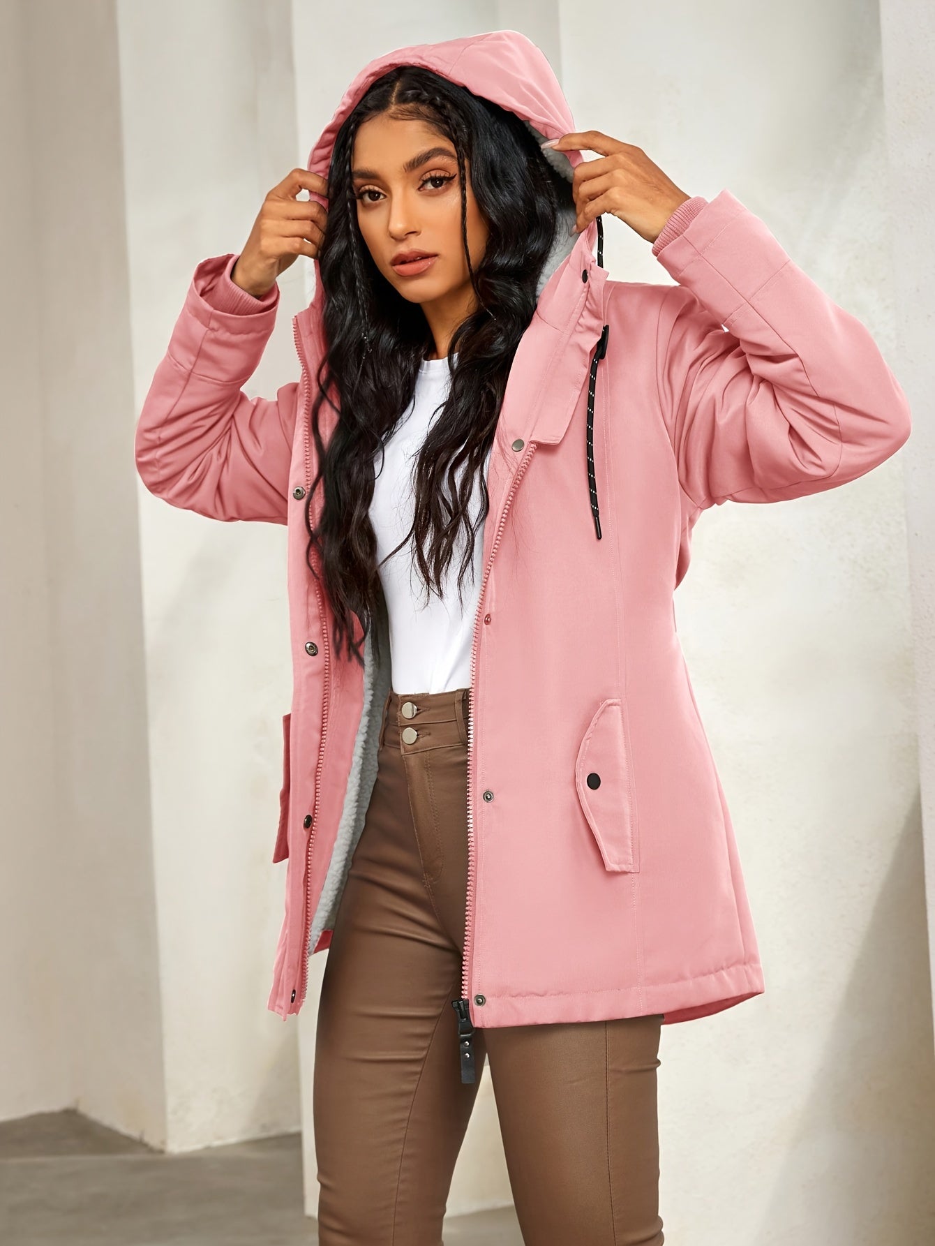 Elegant Fleece Parka Winter Jacket with Capuchon for Women | Ideal for Winter