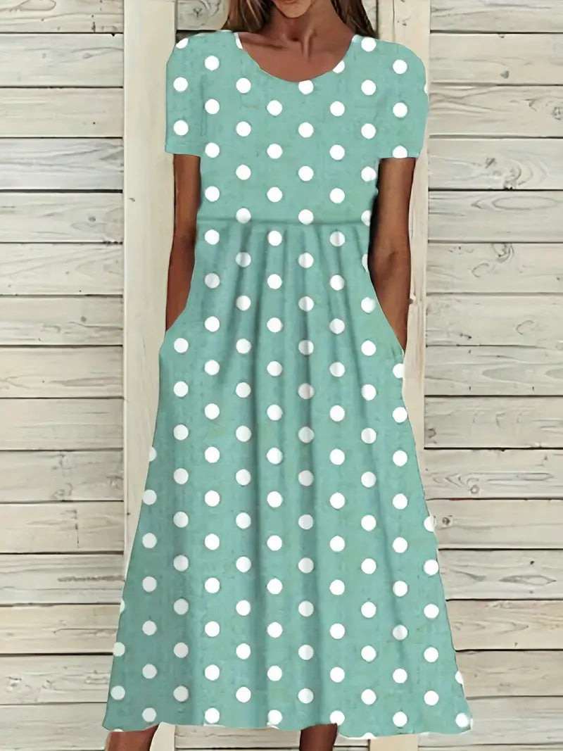 Emily – midi dress with polka dots for spring/summer