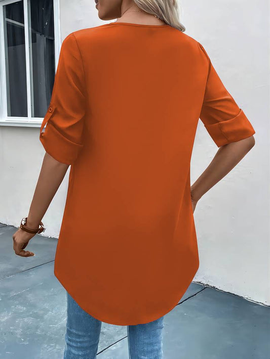 Madison – elegant, loose cross-top with half sleeves for spring and autumn