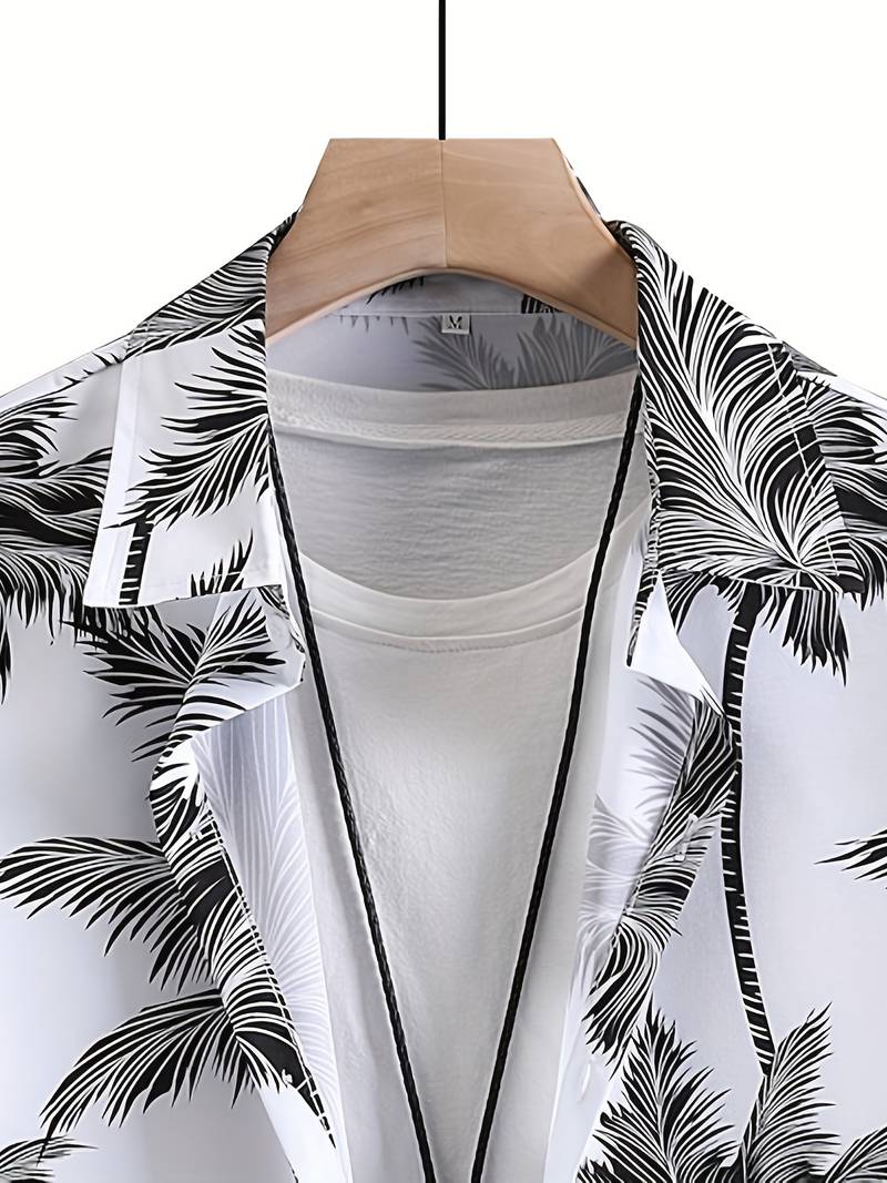 Ethan - coconut tree print hawaiian shirt