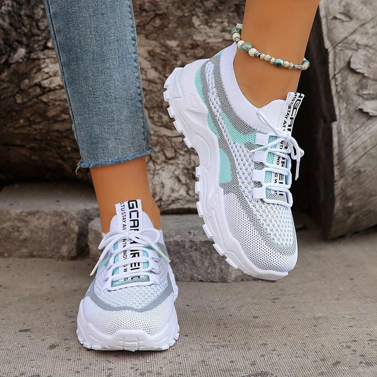 Casual Colorblock Knit Sneakers for Women | Perfect for Casual Days