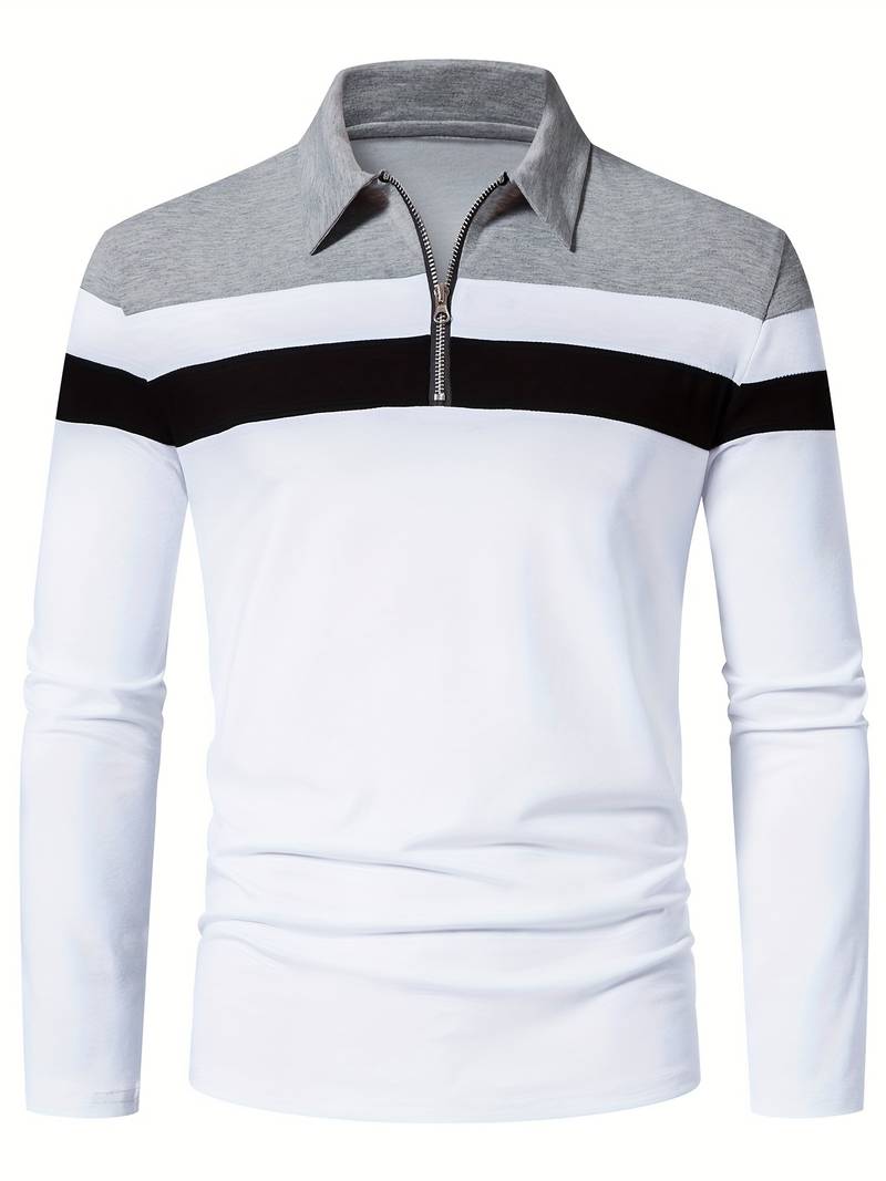 Ethan long sleeve zip polo shirt