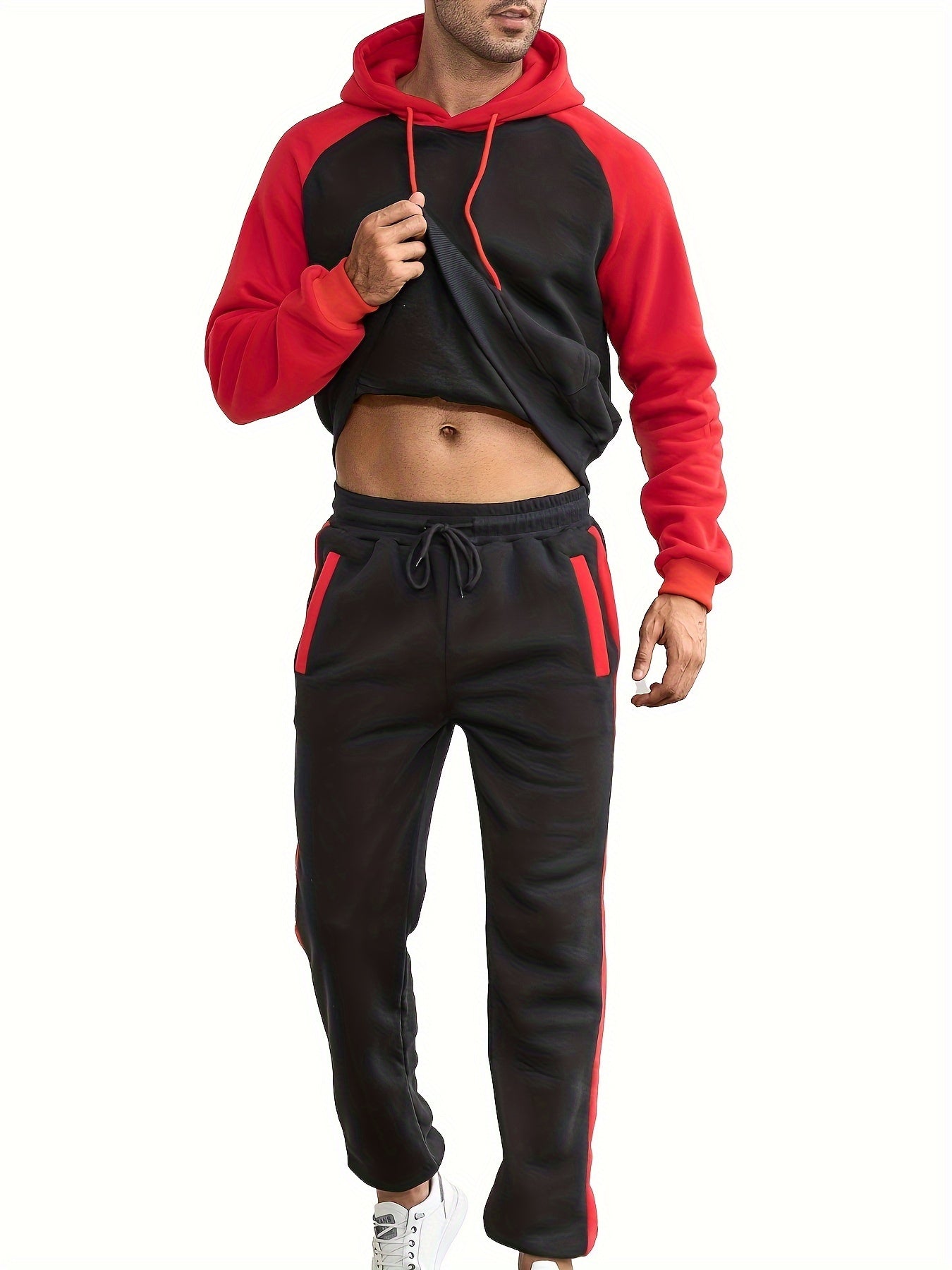 Classic Full Zip Long Sleeve Hoodie and Jogging Pants Tracksuit for Men | Ideal for Season TRUE