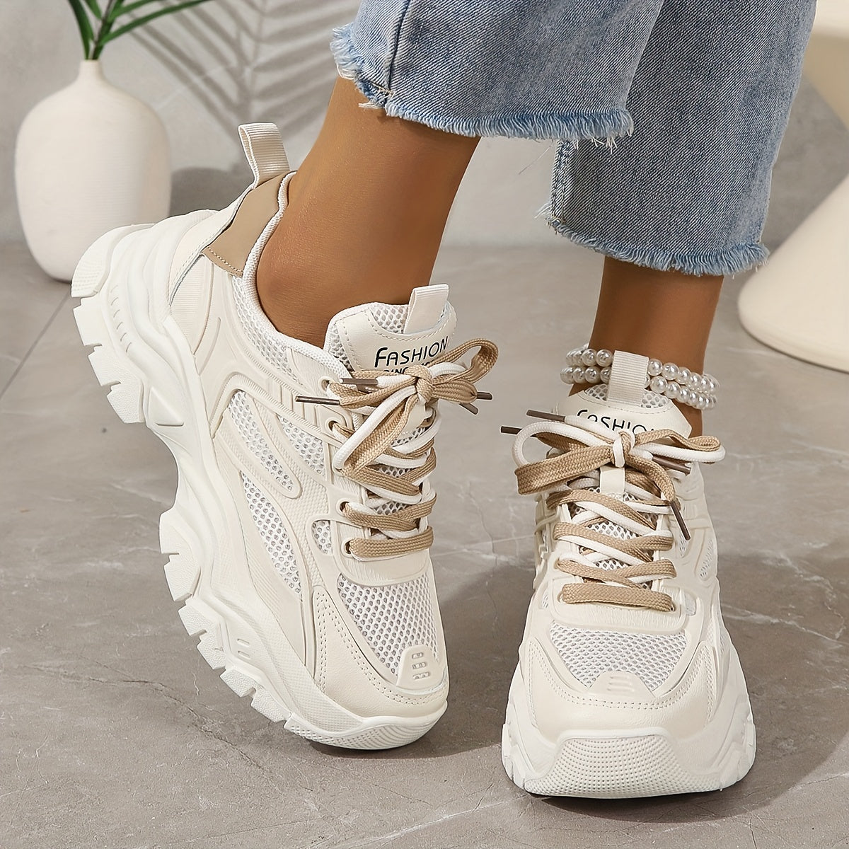 Stylish Mesh Chunky Sneakers for Fashion-Conscious Women | Perfect for Everyday Wear