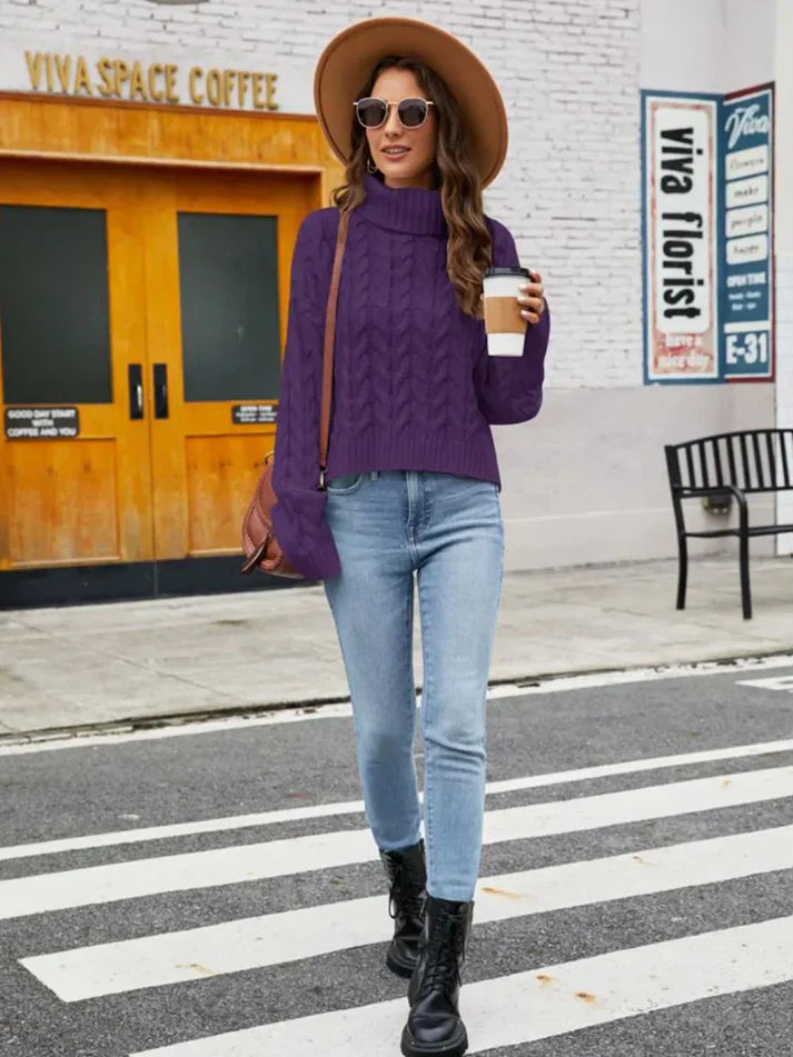 women's turtleneck jumper in thick knit - wintermode 2024