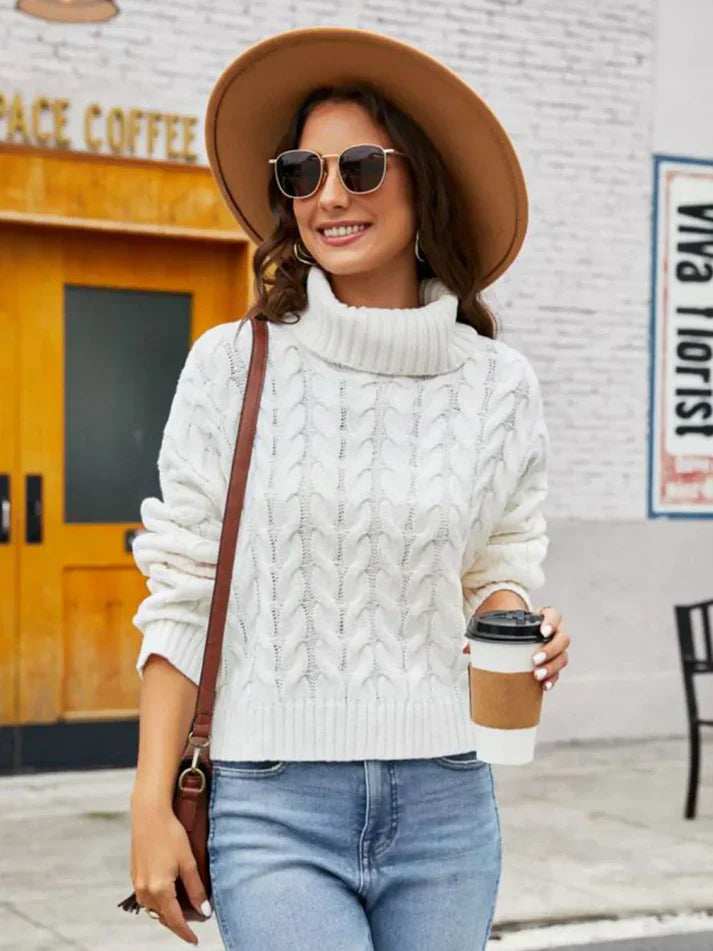 women's turtleneck jumper in thick knit - wintermode 2024