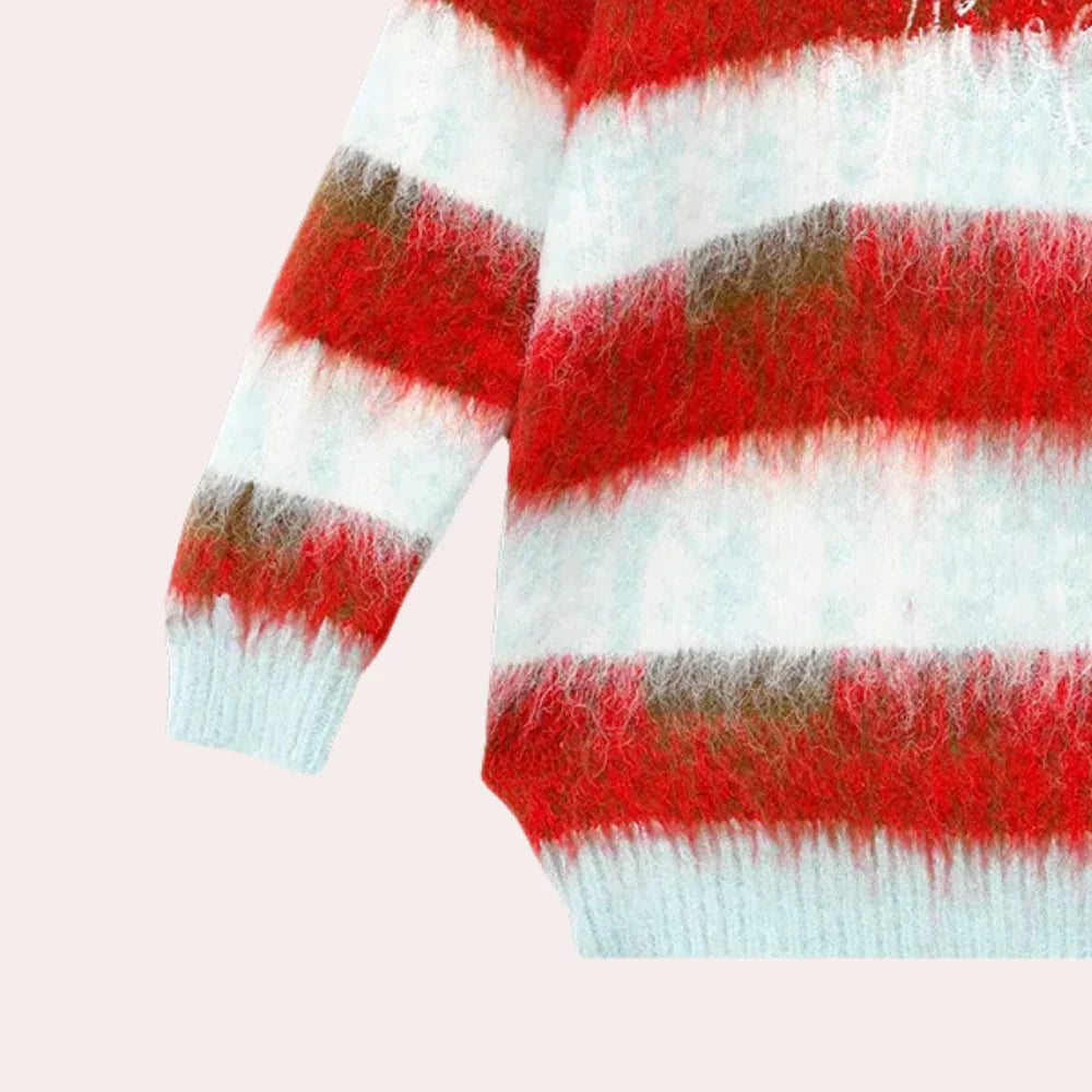 Niana - striped comfy Christmas jumper for women