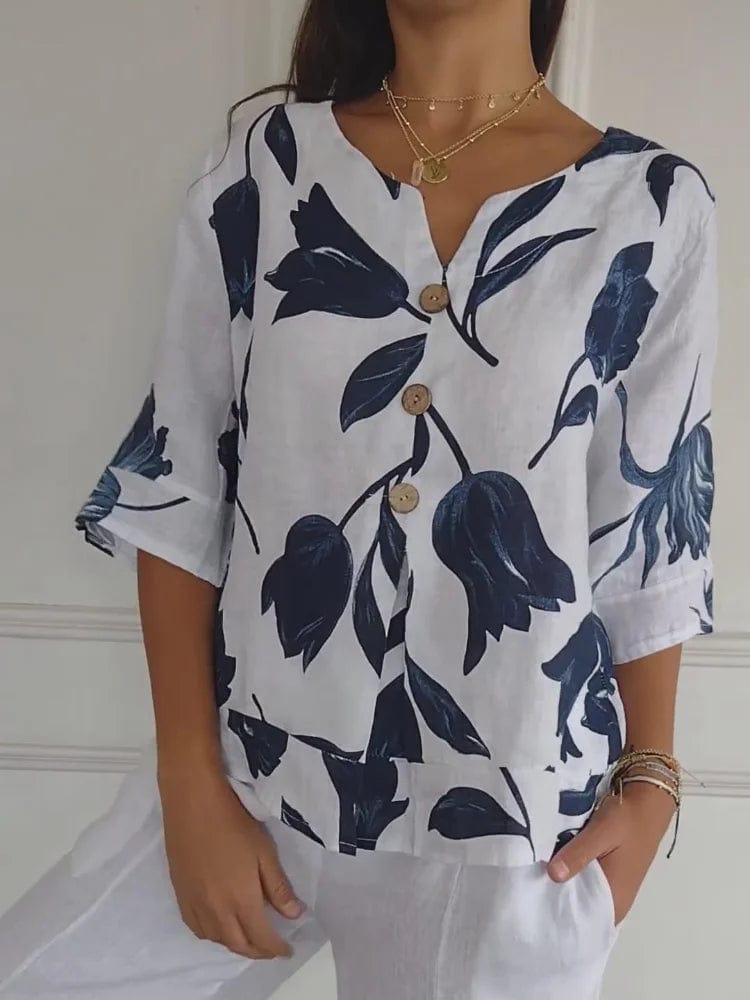 Thalassa - V-neck Blouse - Chic - Timeless Style - Everyday Wear