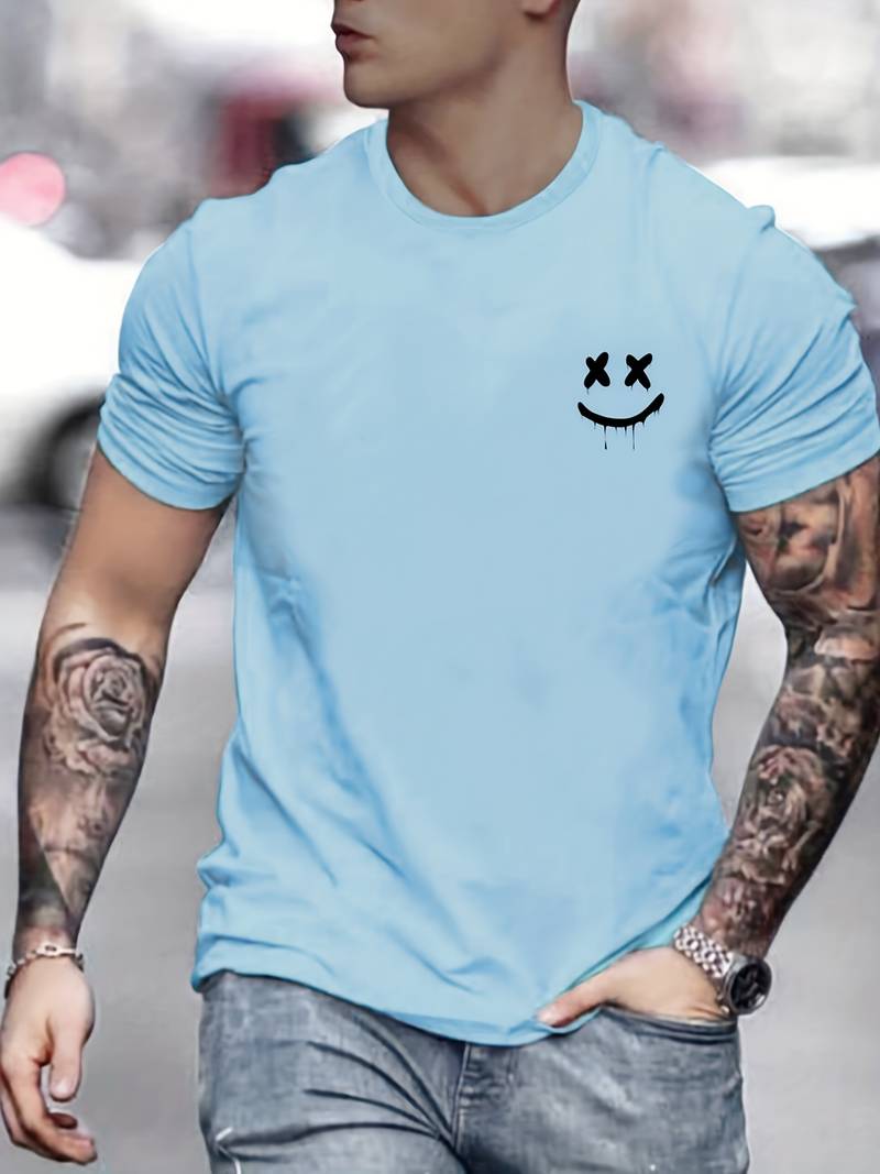 Brandon – t-shirt with smile print and crew neck