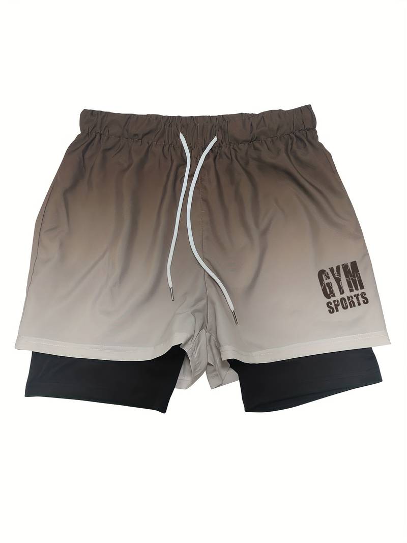 Alexander - men’s 2-in-1 double layer ombre shorts for men