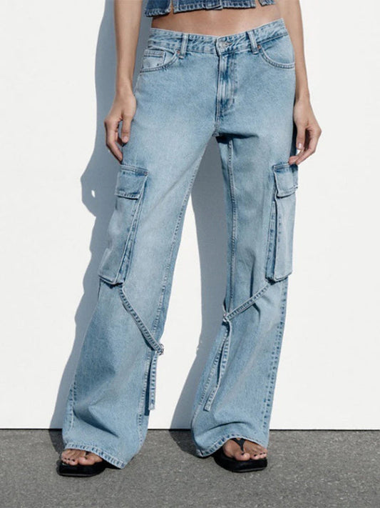 Jessamine l wide jeans with lace-up closure