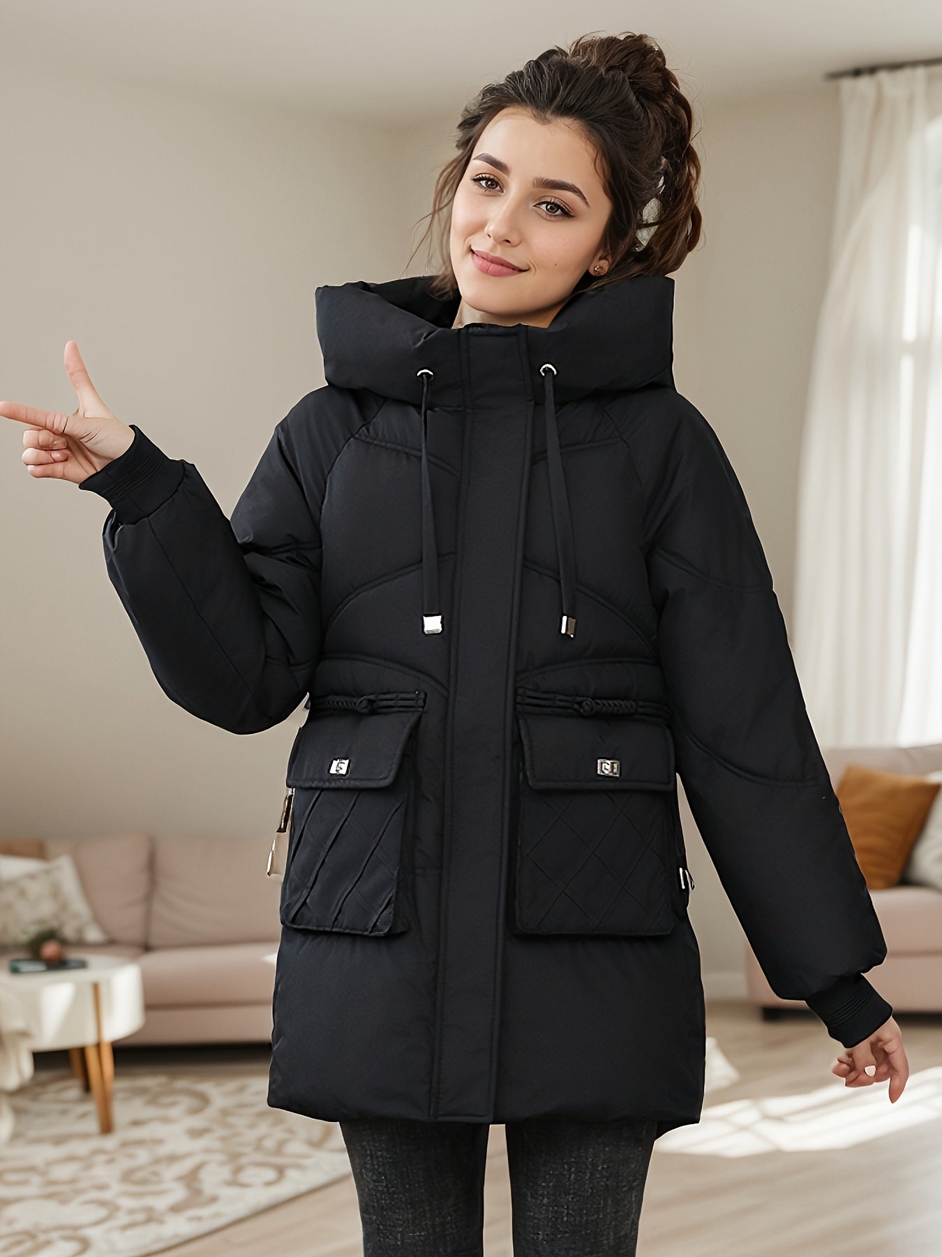 Stylish Middle Long Puffer Jacket for Women | Perfect for Casual Days