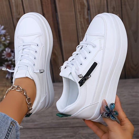 Stylish Solid Color Casual Sneakers for Women | Perfect for Everyday Wear