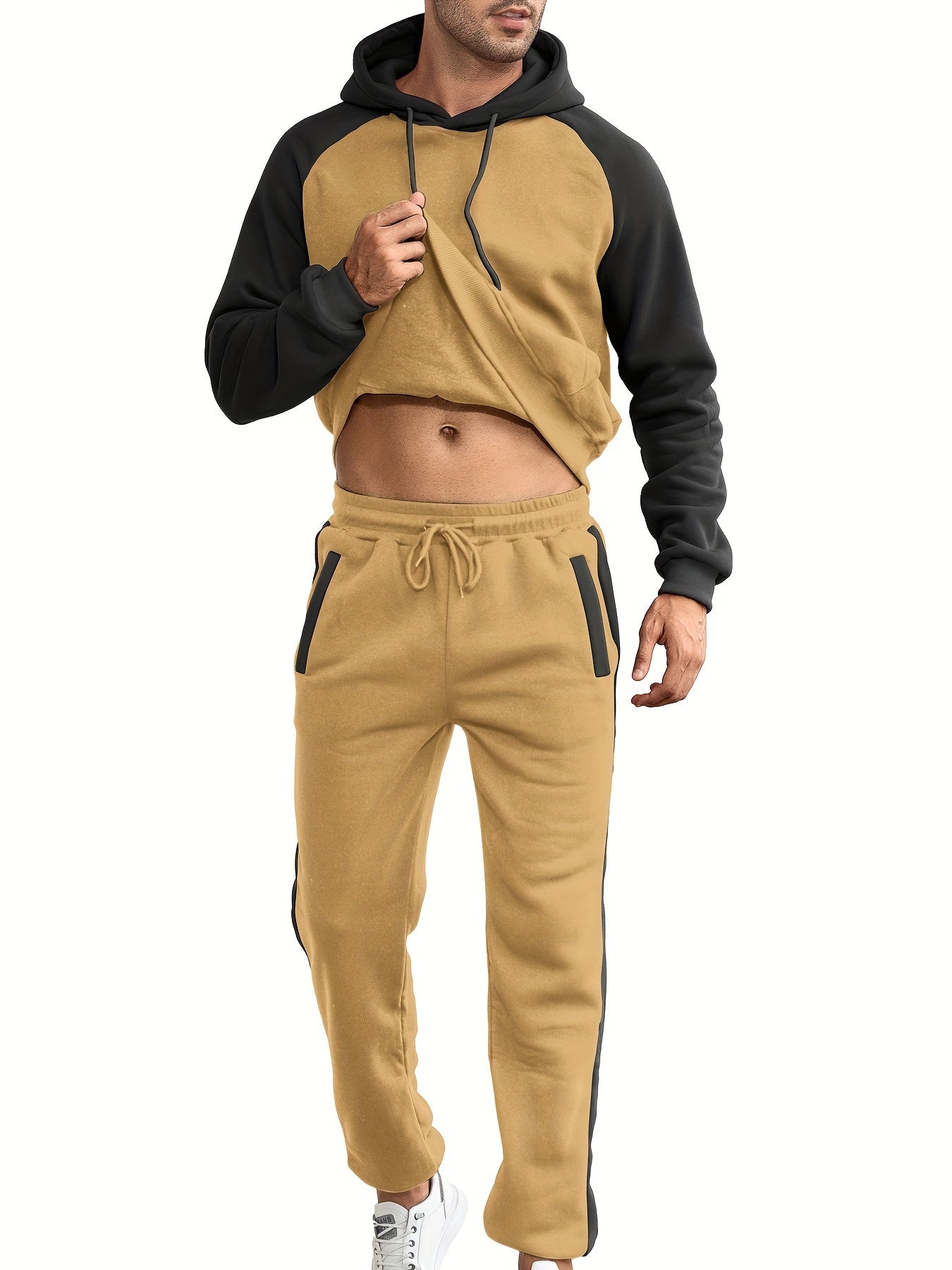 Classic Full Zip Long Sleeve Hoodie and Jogging Pants Tracksuit for Men | Ideal for Season TRUE