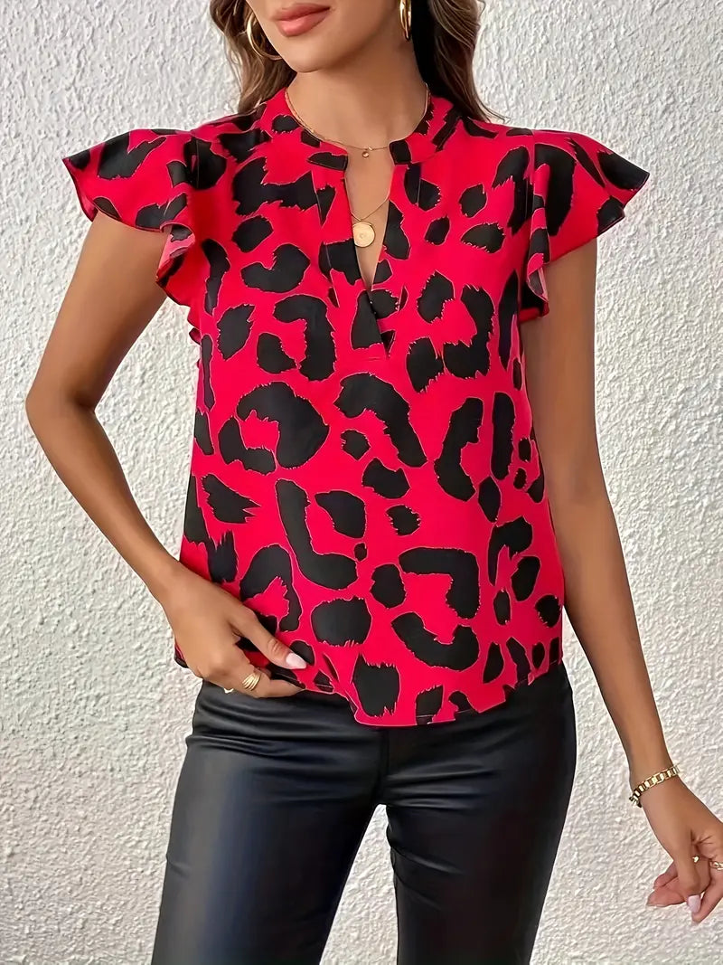 Isabella – casual blouse with leopard print