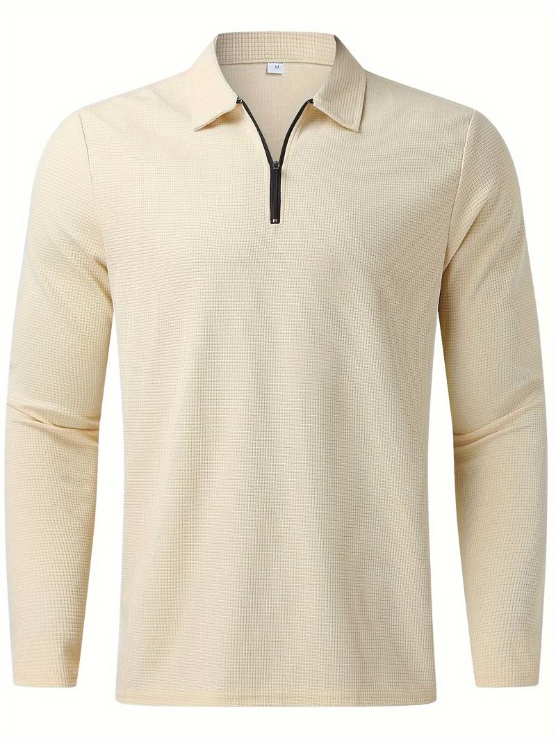 Alex casual long sleeve v-neck waffle shirt