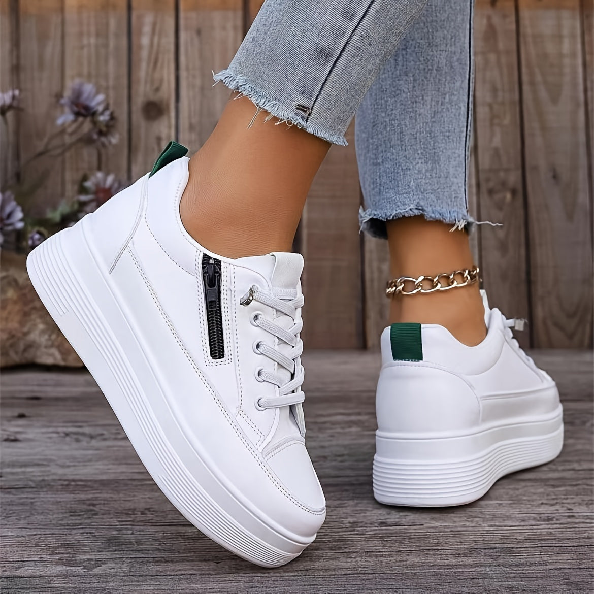 Stylish Solid Color Casual Sneakers for Women | Perfect for Everyday Wear