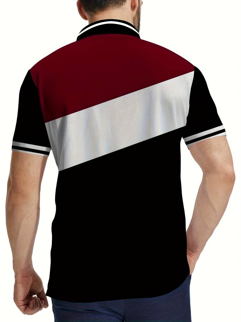 Liam – golf shirt with contrast color print