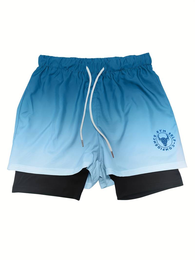 Alexander - men’s 2-in-1 double layer ombre shorts for men