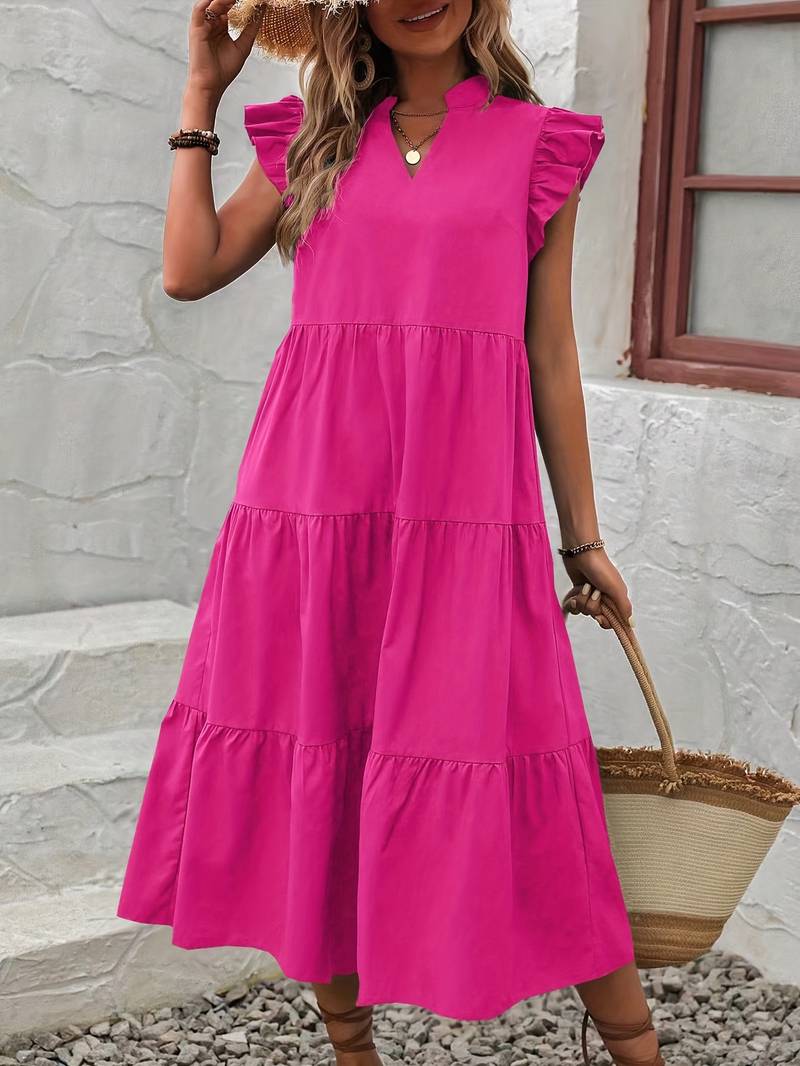 Emma – elegant dress with ruffle sleeves for spring and summer