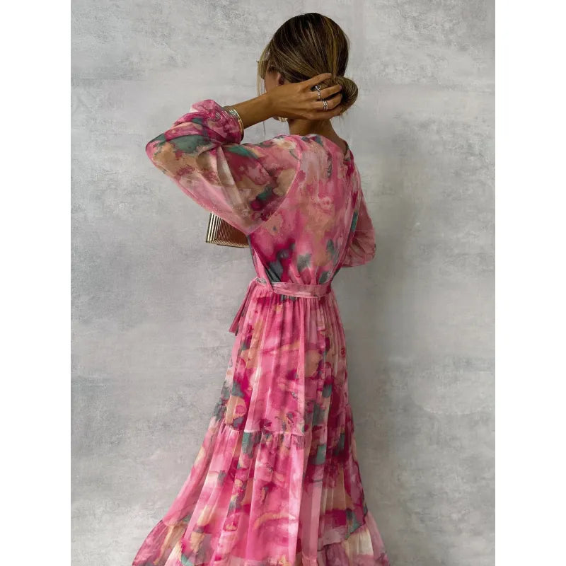 Aria – maxi dress in rose design